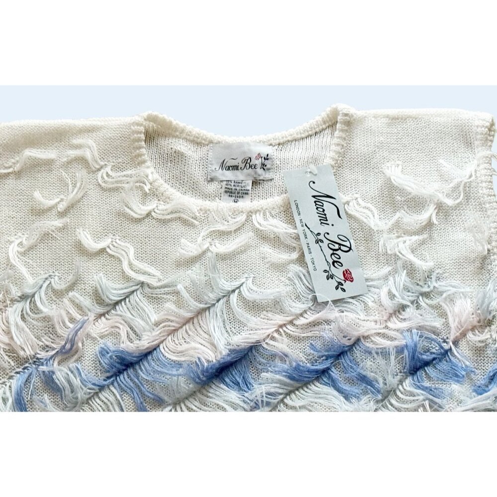 Vintage NAOMI BEE Sleeveless Fringe Sweater Size Med NEW NWT - Picture 3 of 7